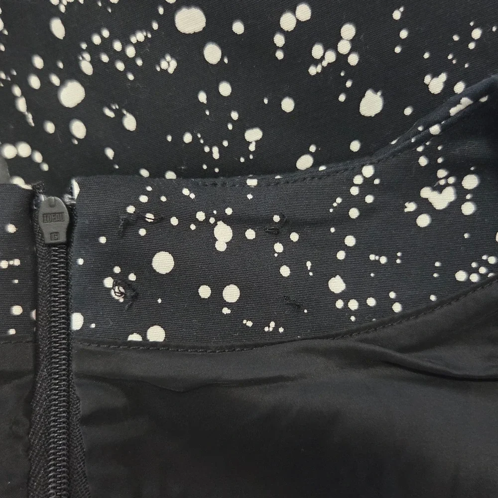 Kate Spade‎ Black White Speckled Print Sheath Dress Back Zip Women Size 10